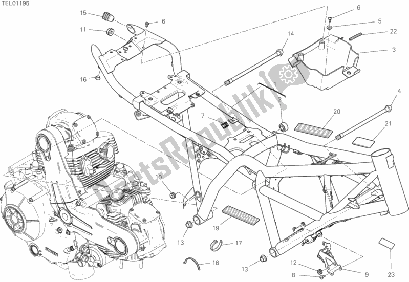 All parts for the Frame of the Ducati Scrambler Icon Thailand 803 2019